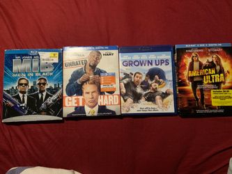 (COMEDY BLU RAYS) GET HARD, GROWN UPS, MIB, AMERICAN ULTRA