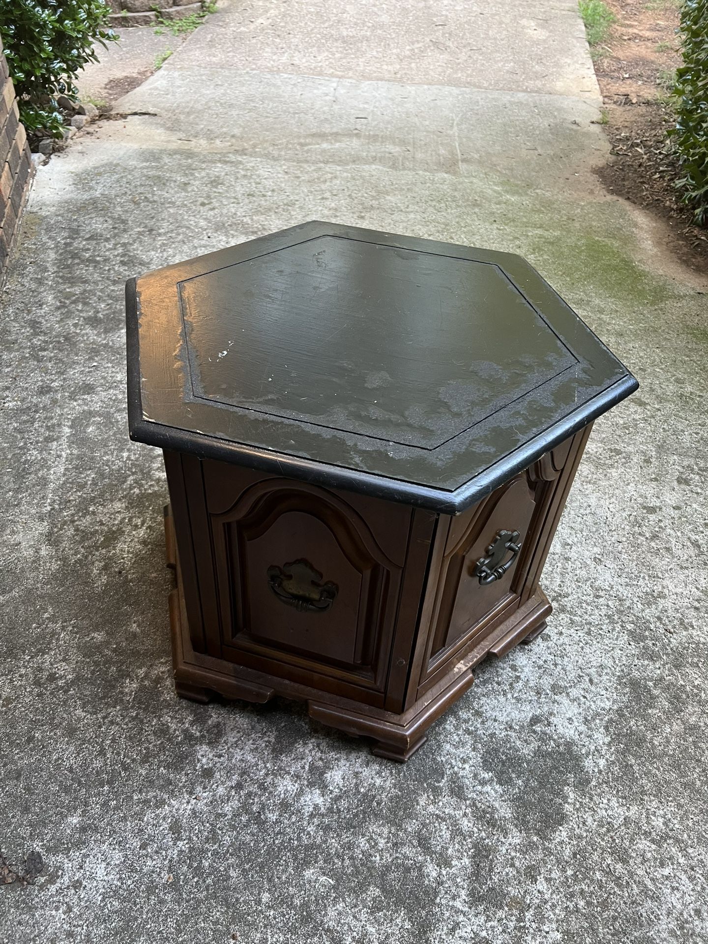 Small Hexagonal Table With Storage