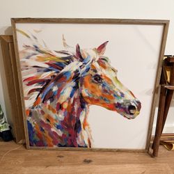 Colorful Horse Wall Art  36x36