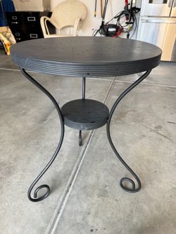 Patio Table Black Round End Table Metal