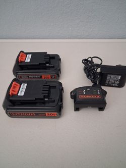 2 Black decker max 20v battery with charger