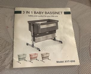 Newlake 3-in-1 Height Adjustable Baby Bassinet & Bedside Sleeper for Newborns