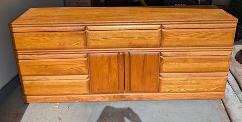 Solid Oak Dresser and Side Tables