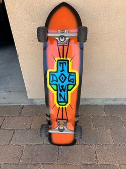 Dog town skateboard with off-road wheels