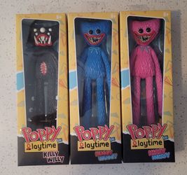 McFarlane Toys Poppy Playtime Killy Willy, Huggy Wuggy and Kissy Missy 12" Bendy Figures Sealed