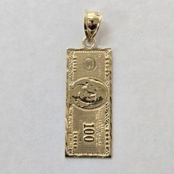 10kt Gold $100 Bill Charm 
