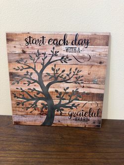 Rustic Wood-Print Inspirational Wall Sign