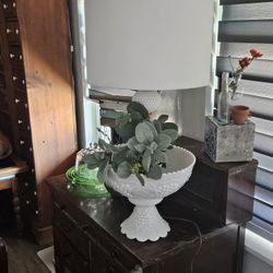 Vintage/ Antique Milk Glass Lamp