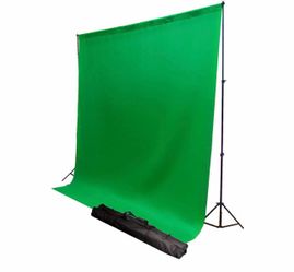 6' x 9' Chroma Key Green Screen Photography Video Chromakey Muslin Backdrop Background with Background Stand