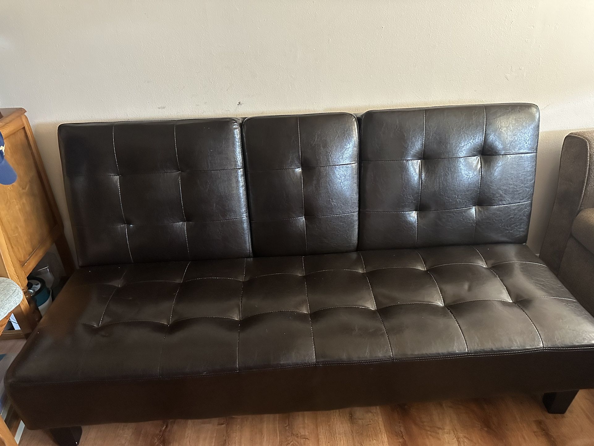 Black Leather Futon Couch 2021