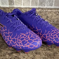 SKECHERS SKX-01 Purple Orange Soccer Cleats Lace Up Plastic Low Top Men