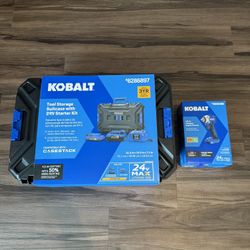 Kobalt Battery/Toolbox Kit with 1/2 Drive Brushless impact Wrench