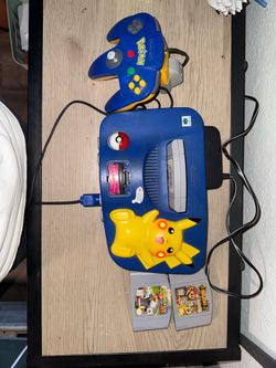 Pikachu Edition Nintendo 64 with Games and Controller Rumble Pak included.