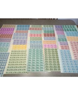 Vintage 1940's-50's mint collector  stamp sheets 3cent denominations mint never hung $5 each