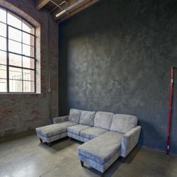 Brand new u shape grey corduroy Sectional Sofa with double chaise