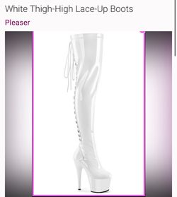 Pleaser Thigh High Lace Up Boots