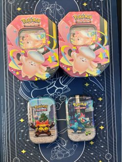 (2) Mega Moonlit Tin Mega Clefable EX + (2) Lumiose City Mini Tin