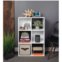 Stackable Wood Laminate 6 Cube Organizer 