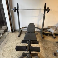 Work Out Bench And Bar With Stand 