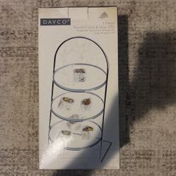 3 Tiered Round Crystal And Silver Dish