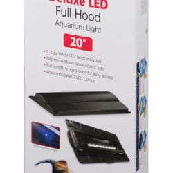 Aqueon LED Deluxe Fish Tank Aquarium Full Hood, Black, 20 Inch