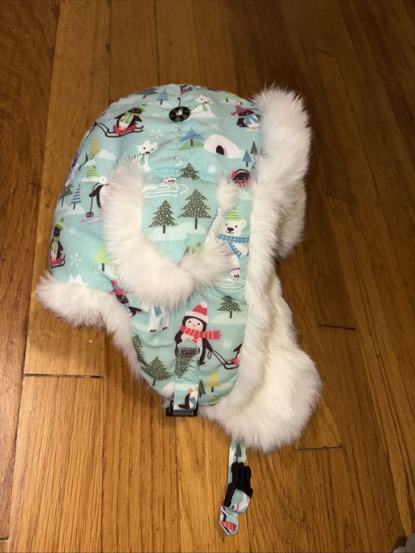 Kids Lil Mad Bomber Rabbit Fur Ear Flap Print Trapper Winter Hat Youth S