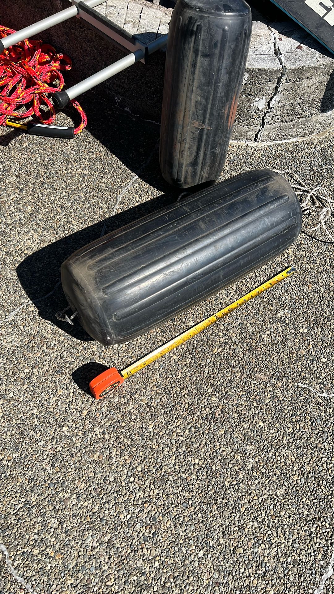 Black Polyform Boat Bumpers Center Hole