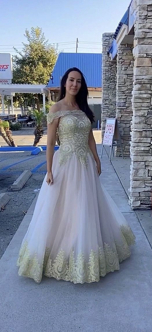 sachin and babi light blue dress 5 Champagne Quinceanera Dress For Glamour-Themed Party