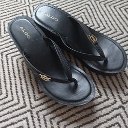 Aldo Black Wedges #8