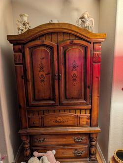 Wood Cabinet with Drawers