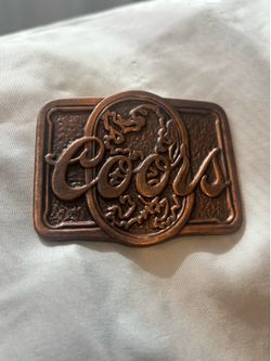 Large vintage brass COORS belt buckle