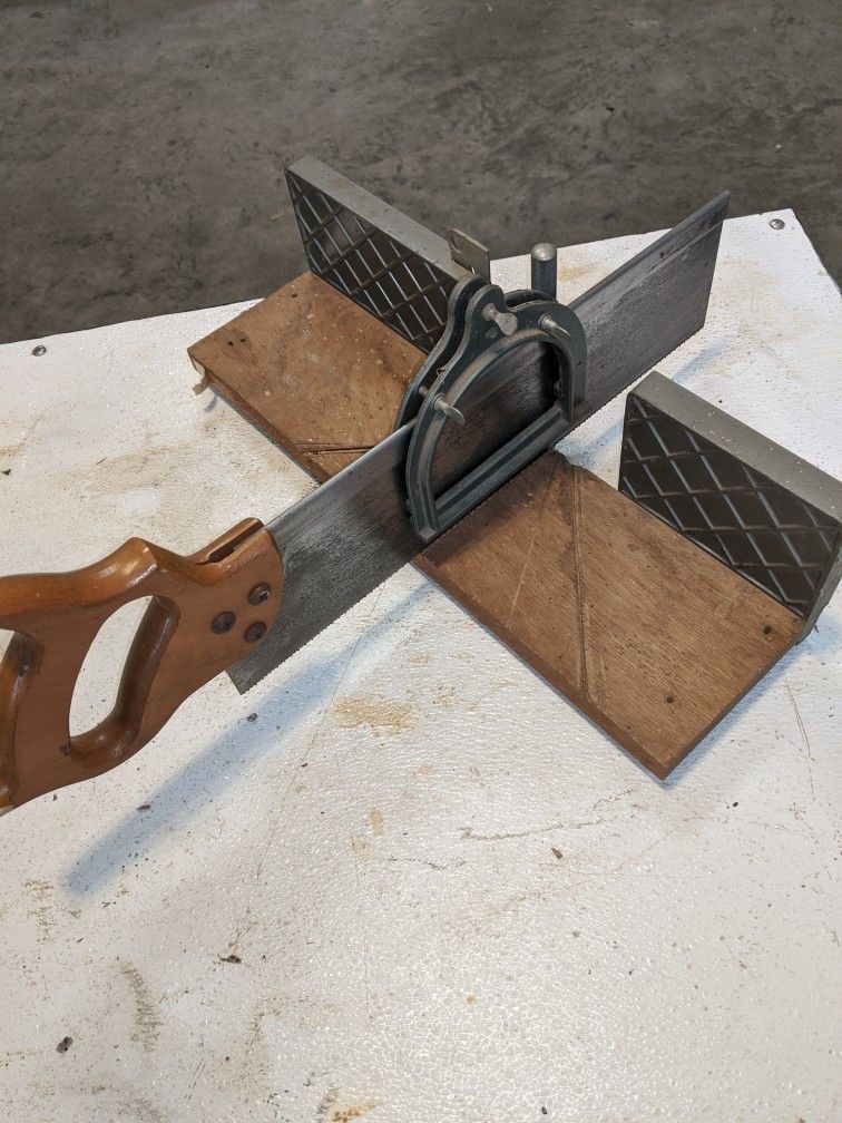 Mitre box and back saw
