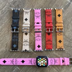Mcm Luxury Leather  Watch Band For iWatch 38/40 and 42/44 