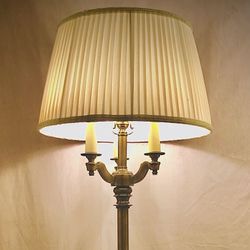 Vintage STIFFEL MCM Brass Candelabra Floor Lamp