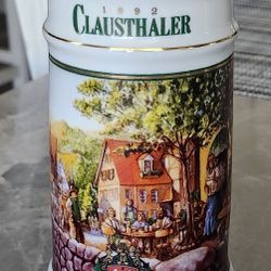 Limited Edition Clausthaler Octoberfest 1992 Lidded Beer Stein