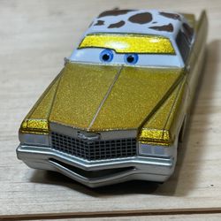 Disney Pixar Cars Tex Dinoco Metal Gold Cadillac Cow Hide NO Bull Horns #scrappy