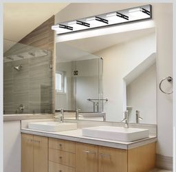 New SineRise LED Modern Bathroom Vanity Light Fixtures (5-Light, 40-Inch), Chrome