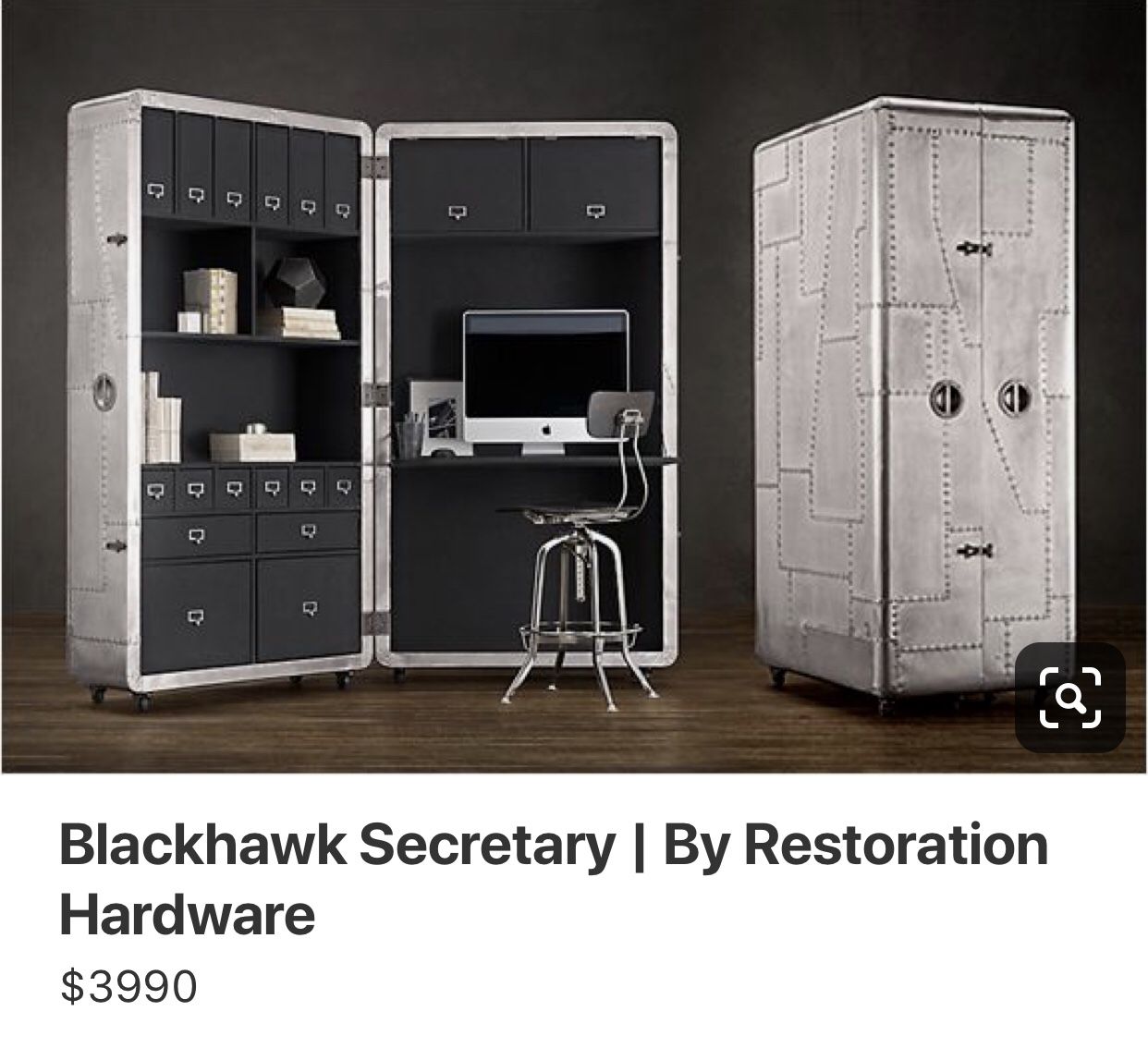 Restoration Hardware Blackhawk Secretary Desk