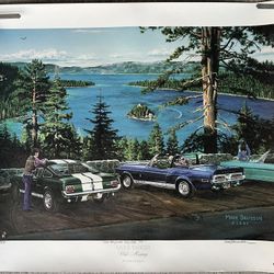Lake Tahoe – Wild Mustangs” Limited Edition Print by Mark Davidson – Hand Signed, #112/550, COA, 1992