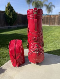 Vintage 1970s/80s Burton Staff Golf Bag + Bag Boy Play Day Pull Cart – Complete Retro Setup