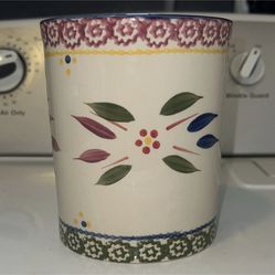 TEMPTATIONS Old World Floral utensil holder1.25QT Dishwasher Microwave Oven Safe