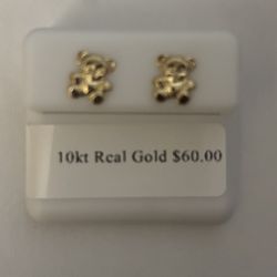 10k Teddy Bear stud earrings