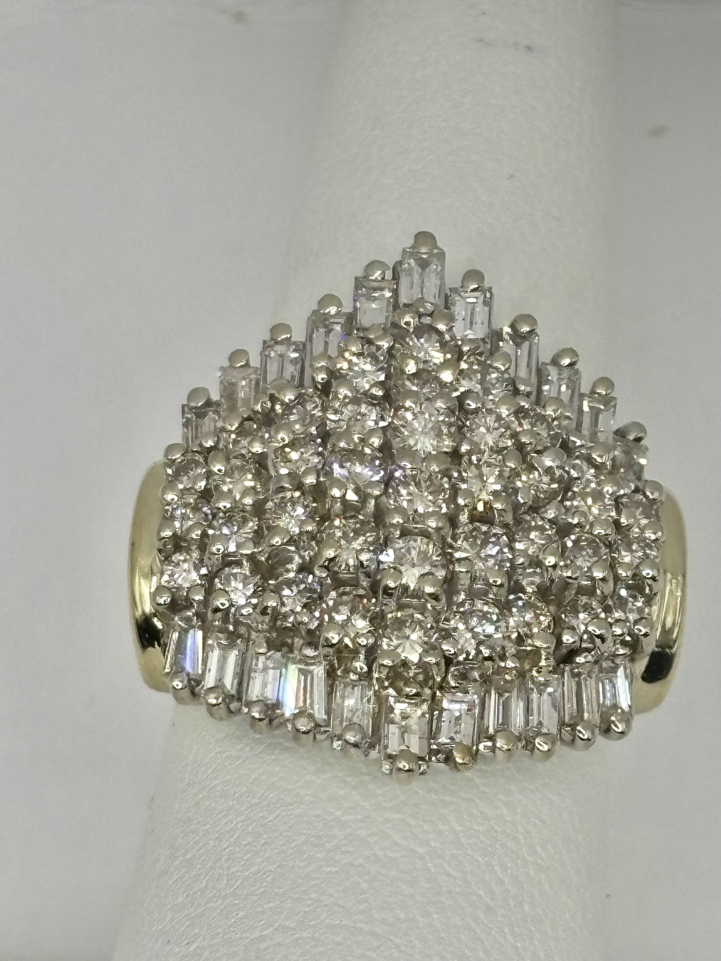Ladies 14k Yellow Gold Natural Diamond 4 Carat Ring