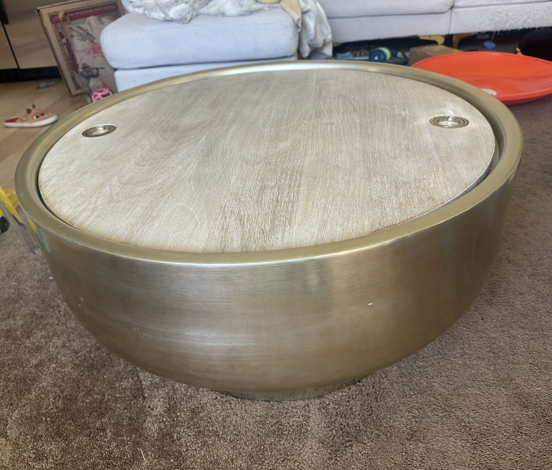 Luxury Drum Storage Coffee Table 