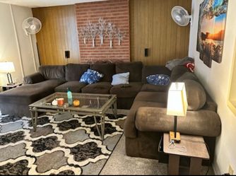 Large Brown U-Shape Sectional — $850 OBO