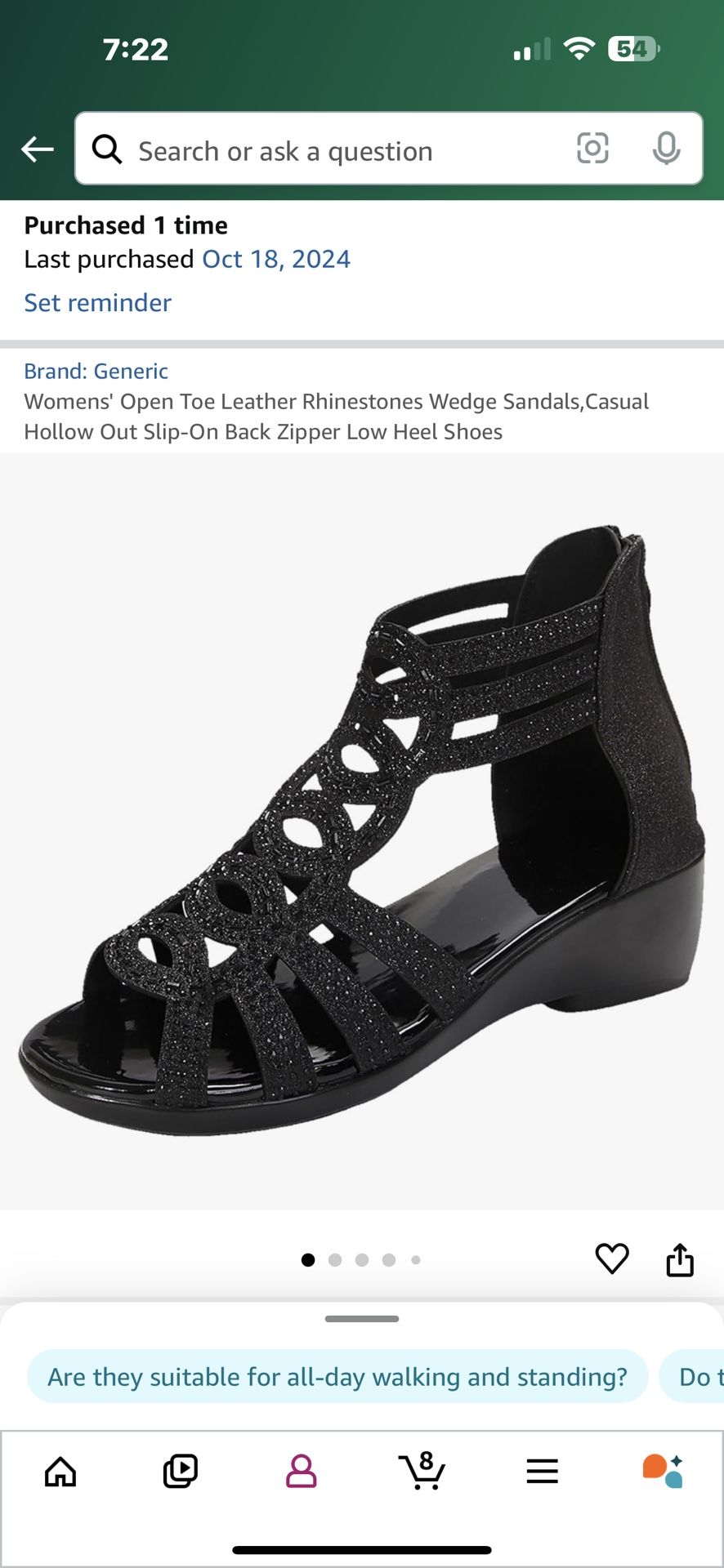 Womens' Open Toe Rhinestones Wedge Sandals