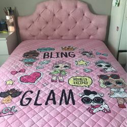 Pink Headboard And Frame Set
