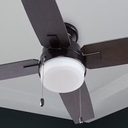 Hunter Port Haven 44-in Matte Black Indoor/Outdoor Flush Mount Ceiling Fan