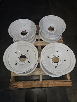 Us Wheel Rat Rod Gloss White 6x5.5 17x8 17x9 Set Of Four Brand New With Clips Chevrolet C10 Truck Steelie