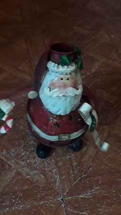 Metal Santa votive holder